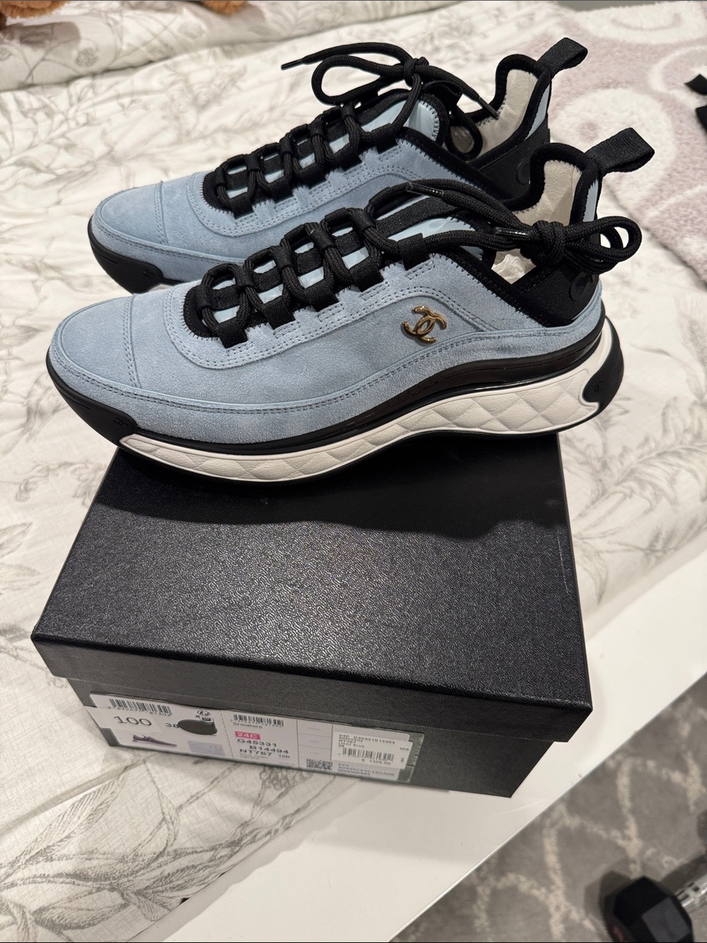 Authentic CHANEL Light Blue sneakers
